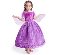 ELSA & ANNA Robe Princesse pour Filles - Déguisement Reine des Neiges pour Filles - Robe Princesse Filles pour Fêtes, Anniversaires, Déguisements & Halloween - Deguisement Robe de Princesse - 6-7 ans