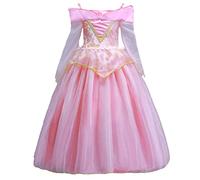 ELSA & ANNA Robe Princesse pour Filles - Déguisement Reine des Neiges pour Filles - Robe Princesse Filles pour Fêtes, Anniversaires, Déguisements & Halloween - Deguisement Robe de Princesse - 6-7 ans