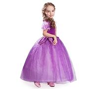 ELSA & ANNA Robe Princesse pour Filles - Déguisement Reine des Neiges pour Filles - Robe Princesse Filles pour Fêtes, Anniversaires, Déguisements & Halloween - Deguisement Robe de Princesse - 4-5 ans