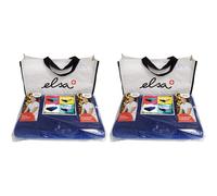 ELSA Coussin pour la nuque 50 x 11 cm Taie velours Bleu roi Oreiller 2x1 pc(s)