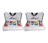 ELSA Coussin pour la nuque 50 x 9 cm Taie en coton Blanc Oreiller 2x1 pc(s)