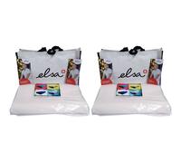 ELSA Coussin pour la nuque 50 x 9 cm Taie velours Ecru Oreiller 2x1 pc(s)