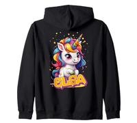 Elsa - Joli prénom de Fille avec Un Licorne Adorable Sweat à Capuche