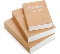 Elsjoy Lot de 3 carnets de croquis et carnet de dessin en papier kraft A5/A4/B5 avec papier épais pour dessin et croquis, 128 feuilles/256 pages