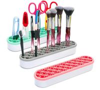 Elsjoy Lot de 3 supports en silicone pour pinceaux de maquillage, stylos, outils de couture, outils de beauté pour pinceaux, ciseaux, brosse à dents