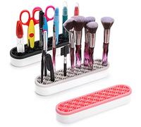 Elsjoy Lot de 3 supports en silicone pour pinceaux de maquillage, stylos, outils de couture, outils de beauté pour pinceaux, ciseaux, brosse à dents