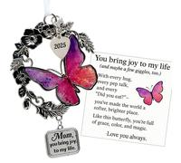 elskandi Décoration pour maman - Ornements papillon 2025 cadeau pour la fête des mères, un anniversaire et Noël | Souvenir « You Bring Joy to My Life » pour la meilleure maman