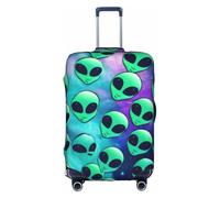 ELSMZXZD Housse de protection 3D pour valise, sac de voyage motif Aliens vert, élastique, imperméable et résistant aux rayures, pour chariot de 45,7 à 81,3 cm, 3D, S, Organiseur de sac