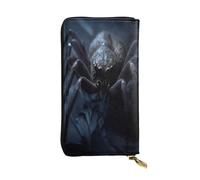 ELSMZXZD Portefeuille en cuir synthétique noir avec fermeture éclair pour homme et femme - Portefeuille en cuir synthétique pour tous les jours, les voyages, le travail et les affaires, 3D, Taille