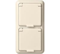 Elso 225414 Double Prise Pour Appareils Complets Avec Contact de Protection Ip44 Fab Blanc 155 X 53 X 55 Mm