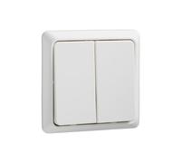 Elso 506394 Double interrupteur plat 1 A.42 V REN, Blanc pur