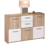 Elsra Commode 5 portes, 2 tiroirs, finition chêne Sonoma.