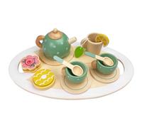 Elsrantor 15 Pcs Service à thé Enfant, dinette Bois, Tea Set for Play Kitchen, Jouet en Bois Sets, Accessoires de Cuisine pour Enfants,Jeu de Éducatif Éveil Montessori,Jeux de Rôle pour Filles Garço