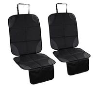 Elsrantor 2 Pièces Protecteur de Siège de Voiture Isofix, Antidérapant Protection Siege Auto avec Poches Organisateur, Universelle Imperméable Protège Siège Oxford pour Enfant, Bébé, Animaux (Noir)