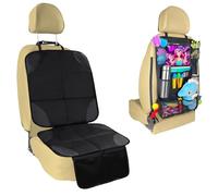 Elsrantor Protecteur de Siège de Voiture Isofix, Antidérapant Protection Siege Auto avec Poches Organisateur, Universelle Imperméable Protège Siège Arriere Oxford pour Enfant, Bébé, Animaux (Noir)