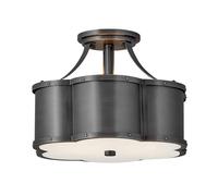 Elstead Hinkley Chance Plafonnier cylindrique en laiton noirci