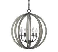 Rustique Suspensions Bois Ø52cm Bille Abat-Jour Pendelleuchte à Manger Salon