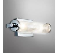 Applique murale lampe de salle de bain chrome pièce humide verre IP44 H 40,7 cm