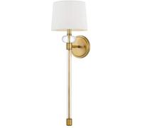 Applique murale lampe de couloir applique textile abat-jour acier laiton lampe design E14