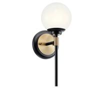 Elstead Lighting Benno applique murale 1x3 W noir-marron-opale KL-BENNO1-BK-CPZ