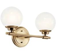 Elstead Lighting Benno applique murale 2x3 W marron-opale KL-BENNO2-CPZ