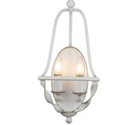 Applique murale couloir lampe bougeoir look 2 lampes E14 acier blanc salon