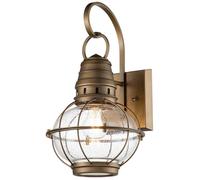 Lampe d'extérieur lampe de façade applique murale lanterne verre clair aluminium laiton E27