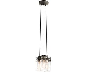 Elstead Lighting Brinley lampe suspendue 3x60 W marron KL-BRINLEY3-OZ