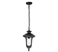 Lampe suspendue lampe de terrasse lampe extérieure suspension E27 aluminium noir verre clair