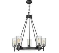 Elstead Lighting Collier lampe suspendue 5x40 W noir-transparent-opale HK-COLLIER5-BX