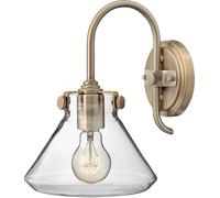 Applique murale verre acier brossé caramel H 33 cm 1 lumière style vintage