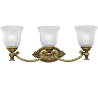 Applique Murale Lumière de Salle de Bain LED Laiton Couloir Verre 3 à Flammes