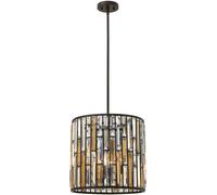 Lampe suspension plafonnier lampe suspendue cristaux acier ambre perle bronze