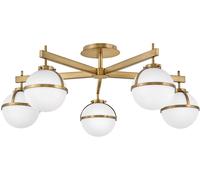 Elstead Lighting Hollis plafonnier 5x40 W blanc-laiton HK-HOLLIS-5-O-HB