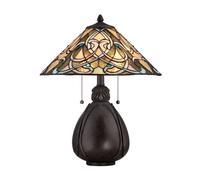 Lampe à poser, lampe de salon, lampe d'appoint, verre Tiffany, métal, bronze, H 49,5 cm