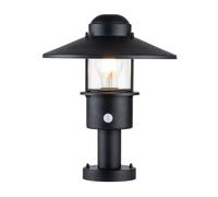 Elstead Lighting Klampenborg Borne lumineuse sur socle, E27, KLAMPENBORG-PED-PIR-BK,