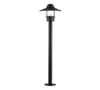 Lampadaire, lampe de chemin, lampe d'extérieur, acier inoxydable, verre, noir, lampe de jardin, H 101,8 cm