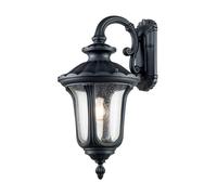 Elstead Lighting Lampe Murale Extérieure IP44 Alu Verre H 56 cm Noir E27