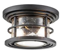 Plafonnier extérieur lampe de balcon acier verre noir 2 flammes E27 jardin
