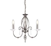 Elstead Lighting Lustre Pendentif Lampe Plafond Acier Nickel D 38 cm