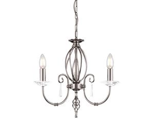 Elstead Lighting Lustre Pendentif Lampe Plafond Acier Nickel D 38 cm