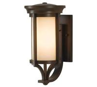 Applique Murale En Acier Avec Verre Crème Bronze H 38,7 Cm 1 Flamme Jardin