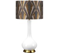 Elstead Lighting Milo lampe de table 1x60 W blanc-laiton-gris-marron-jaune MILO-AB-TL-VOGPB