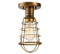 Plafonnier plafonnier salon acier laiton 1 ampoule design cage