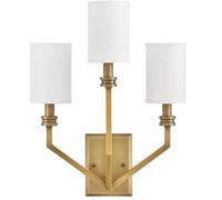 Elstead Lighting Moore applique murale 3x40 W blanc-laiton HK-MOORE-WB3-HB