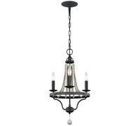 Lustre Lampe Suspendue Lustre Bois Gris Acier Zinc Weathered 3-Flammig