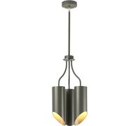 Lustre Plafonnier Lampe Suspendue Acier Nickel D 26,8 Cm Gris Foncé 3 Flammes