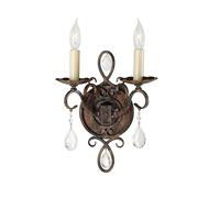 Elstead Lighting Wandleuchte Bronze Style Vintage Cristal Deko, Stahl, 2x E14