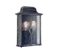 Elstead Lighting Wandleuchte Extérieure 2 Lumières Métal Verre Noir IP23 E27