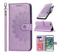 ELTEKER Coque pour iPhone SE 2022/SE 2020/8/7, Etui Portefeuille en Cuir PU avec Fentes pour Cartes, Fermeture Magnétique, Protection Housse - Violet